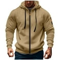 thumbnail image 1 of OGLCCG Men's Full Zip Hoodie Long Sleeve Fleece Lined Hooded Sweatshirts Lightweight Solid Color Fall Winter Warm Athletic Hoodies, 1 of 5