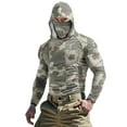 thumbnail image 1 of OGLCCG Men's Hooded Sun Shirts with Mask UPF 50+ Sun Protection Fishing Hiking Shirts Camouflage Printed Long Sleeve Rash Guards Cooling Hoodies, 1 of 7