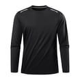 thumbnail image 1 of OGLCCG Men's Ice Silk Long Sleeve Shirts Breathable Round Neck Sun Protection Workout T-Shirt Solid Color UPF 50+ Rash Guard Athletic Shirts,XXL,Black, 1 of 6
