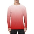 thumbnail image 1 of OGLCCG Men's Ice Silk Long Sleeve Shirts Quick Drying Sun Protection T-Shirt Gradient Color Round Neck Breathable Undershirt, 1 of 4