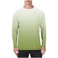 thumbnail image 1 of OGLCCG Men's Ice Silk Long Sleeve Shirts Quick Drying Sun Protection T-Shirt Gradient Color Round Neck Breathable Undershirt, 1 of 4
