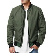 OGLCCG Men's Lightweight Bomber Jacket Zip Front Stand Collar Windbreaker Softshell Jacket Coat Spring Fall Casual Slim Fit Shacket Jacket Outwear