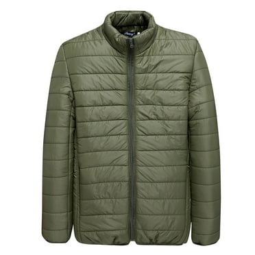 OGLCCG Men's Lightweight Packable Puffer Jacket Water-Resistant Quilted Down Coat Full Zip Up Stand Collar Warm Big and Tall Winter Jackets
