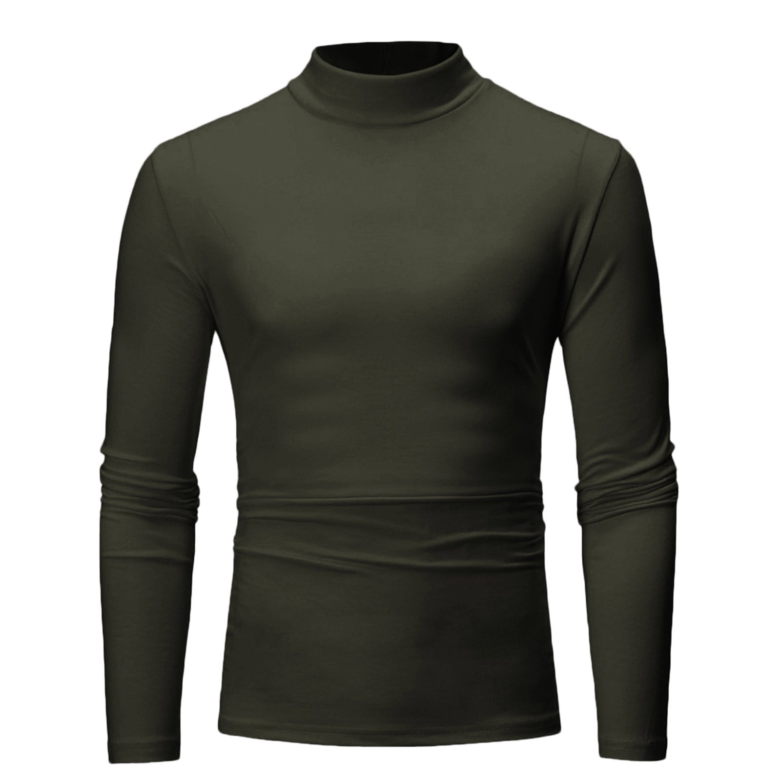 OGLCCG Men's Long Sleeve T-Shirts Casual Lightweight Super Soft Athletic  Cotton Shirts Mock Collar Basic Designed Undershirt Slim Fit Tops 