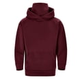 thumbnail image 1 of OGLCCG Men's Mock Neck Hoodies Long Sleeve Drop Shoulder Fleece Sweatshirt with Pocket Casual Fashion Solid Color Hooded Pullover Tops,M,Wine, 1 of 6