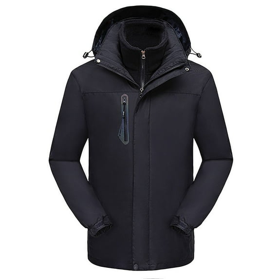 OGLCCG Men's Mountain Waterproof Ski Snow Jacket Winter Windproof 3 in 1 Fleece Lining Hooded Coat Thicken Warm Winter Coat Rain Jacket