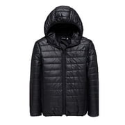 OGLCCG Men's Packable Down Jacket Thick Warm Lightweight Hooded Puffer Coats Full Zip Insulation Vitality Mens Cotton padded Jacket Coats