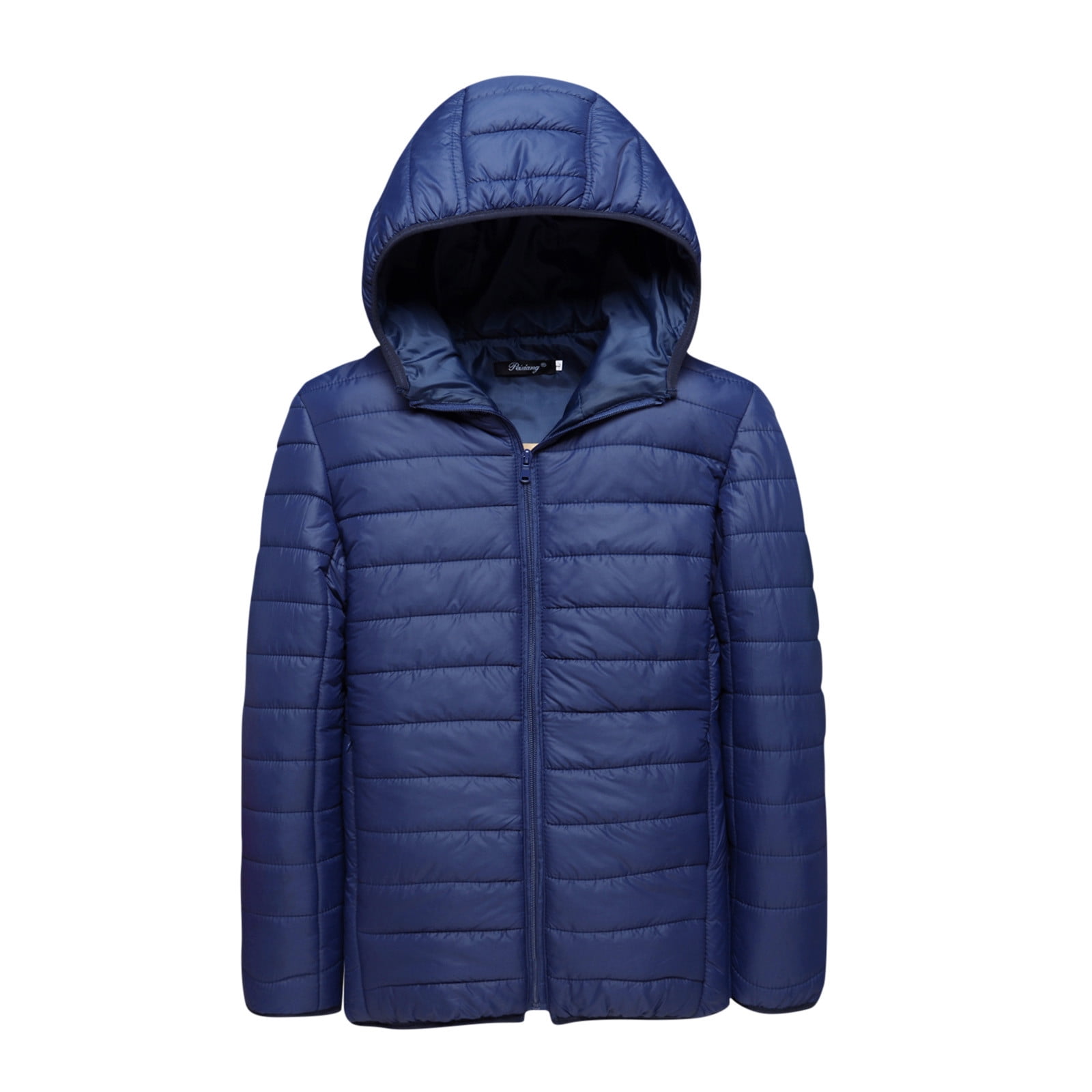 OGLCCG Men s Packable Down Jacket Thick Warm Lightweight Hooded Puffer Coats Full Zip Insulation Vitality Mens Cotton padded Jacket Coats
