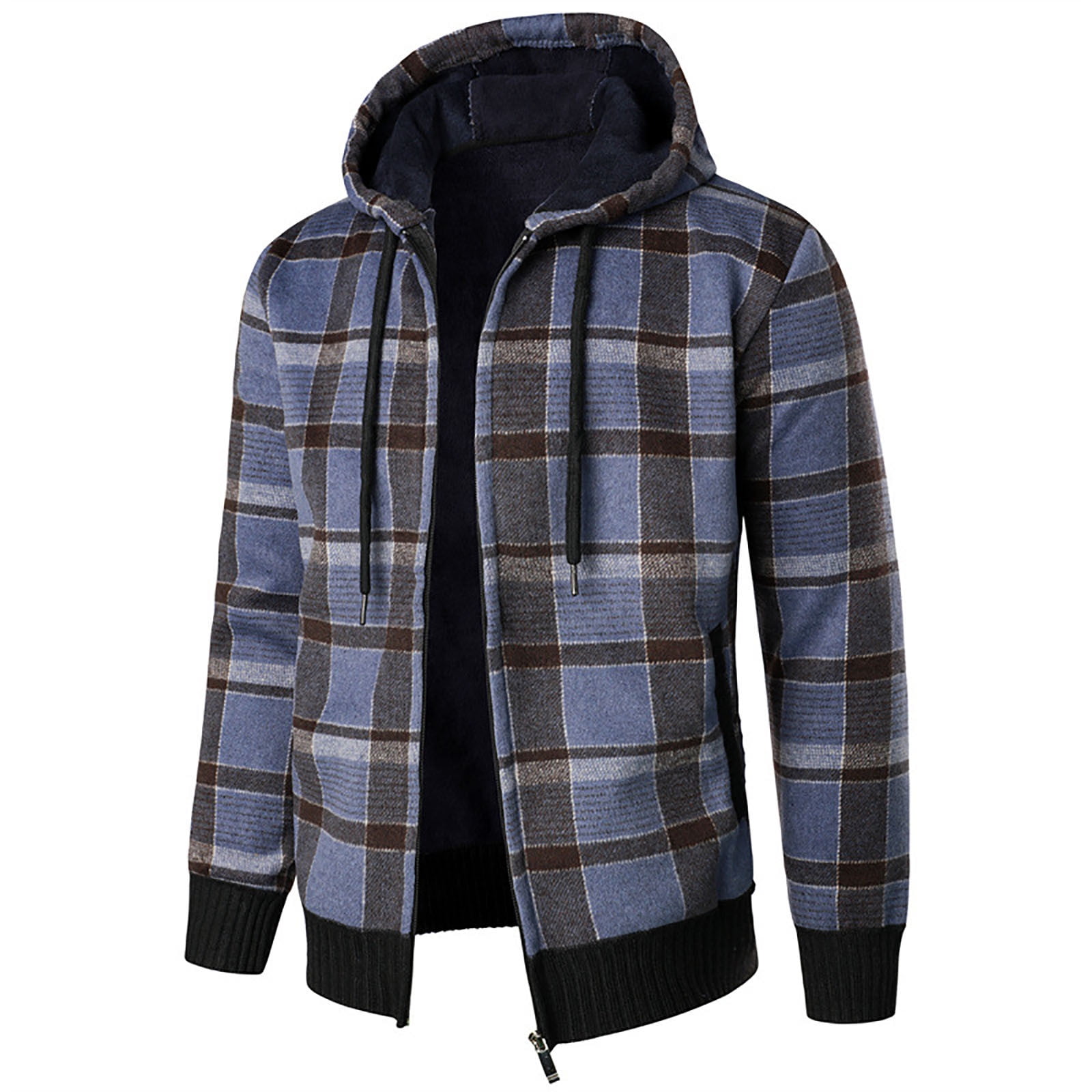 OGLCCG Men's Plaid Flannel Jacket Winter Heavyweight Thick Warm Sherpa