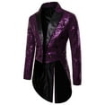 thumbnail image 1 of OGLCCG Men's Shiny Sequins Blazers Business Stylish Notched Lapel Slim Fit Button Suit Jacket Glitter Tuxedo Coat for Wedding, Party, Prom, 1 of 4