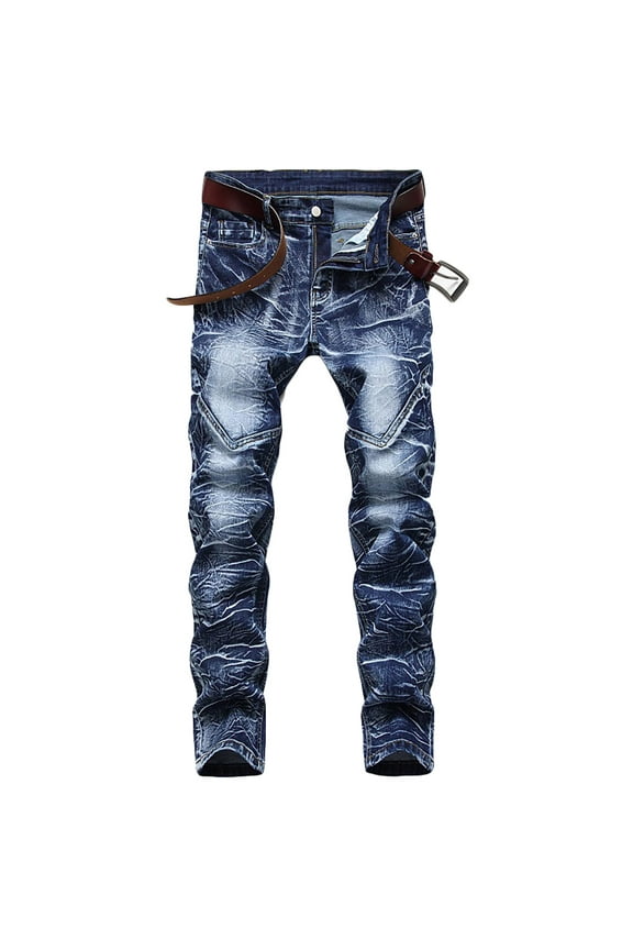 Men's Slim Fit Jeans Fashion Tie Dye Stretch Skinny Denim Pants Casual High Waisted Jeans Trousers