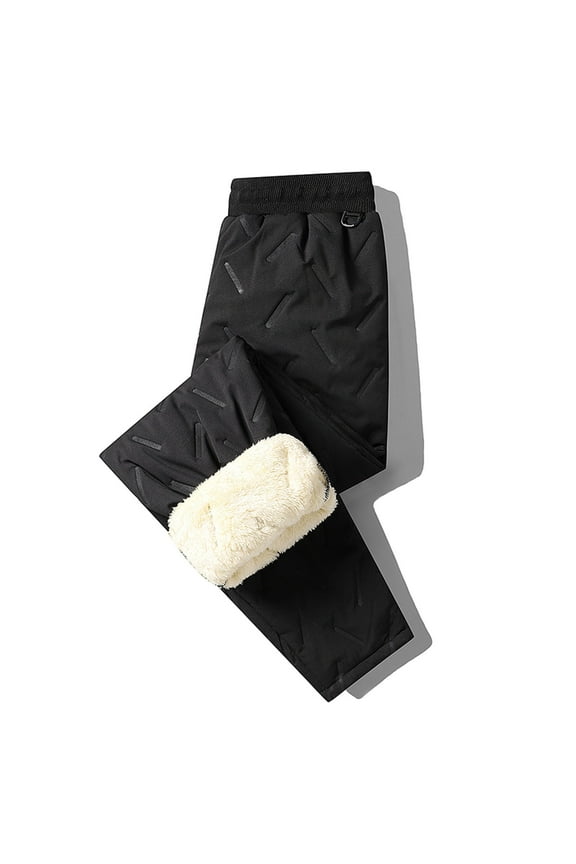 Men's Thermal Fleece Jogger Pants Cotton Sherpa Lined Sweatpants Winter Warm Thick Workout Athletic Track Pants with Zipper Pockets