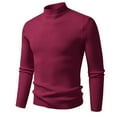 thumbnail image 1 of OGLCCG Men's Turtleneck Sweaters Long Sleeve Stretch Muscle Knit Pullover Tops Casual Slim Fit Winter Soft Basic Shirt Tops,L,Wine, 1 of 2