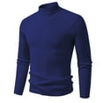 thumbnail image 1 of OGLCCG Men's Turtleneck Sweaters Long Sleeve Stretch Muscle Knit Pullover Tops Casual Slim Fit Winter Soft Basic Shirt Tops,XL,Navy, 1 of 2