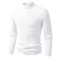 thumbnail image 1 of OGLCCG Men's Turtleneck Sweaters Long Sleeve Stretch Muscle Knit Pullover Tops Casual Slim Fit Winter Soft Basic Shirt Tops,XL,White, 1 of 2