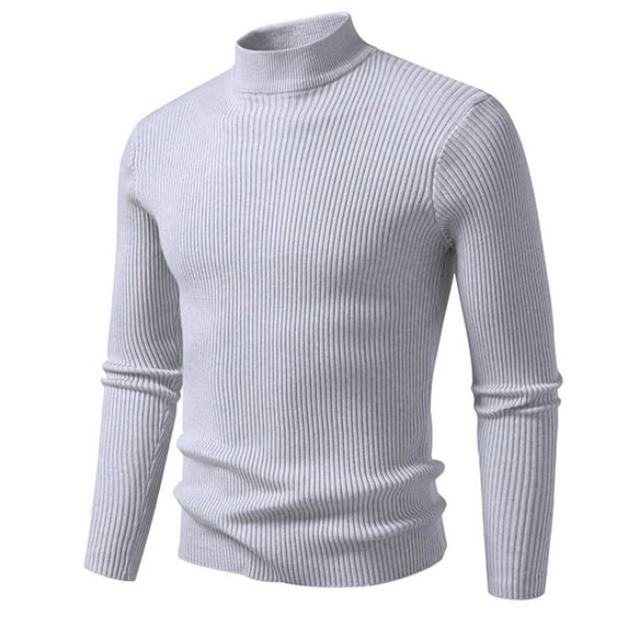 OGLCCG Men's Turtleneck Sweaters Long Sleeve Stretch Muscle Knit Pullover Tops Casual Slim Fit Winter Soft Basic Shirt Tops,XXL,Gray