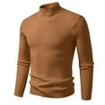 thumbnail image 1 of OGLCCG Men's Turtleneck Sweaters Long Sleeve Stretch Muscle Knit Pullover Tops Casual Slim Fit Winter Soft Basic Shirt Tops,XXXL,Coffee, 1 of 2