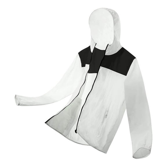 OGLCCG Men's UPF 50  Sun Protection Hoodie Jacket Lightweight Full Zip Hoodies Long Sleeve Hooded Shirts Jacket for Hiking Fishing,S,White