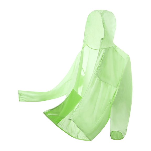 OGLCCG Men's UPF 50  Sun Protection Shirts Jacket Lightweight Full Zip Thin Hoodie Summer Long Sleeve Shirt Jakcet for Fishing Hiking Running,XXL,Green