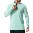 thumbnail image 1 of OGLCCG Men's UPF 50+ Sun Shirts 1/4 Zip Zip Long Sleeve UPF 50+ Sun Protection Lightweight Quick Dry Golf Shirts Outdoor Running Rash Guard T-Shirts,M,Green, 1 of 6