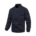 thumbnail image 1 of OGLCCG Men's Windproof Bomber Jacket Lightweight Zip Up Windbreaker with Pockets for Spring Fall Casual Classic Fit Outdoor Golf Coat,XXXXL,Navy, 1 of 5
