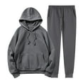 thumbnail image 1 of OGLCCG Men's Winter Sweatsuit Sets Thermal Fleece Lined Long Sleeve Drawstring Hoodie and Wide Leg Jogger Set Outdoor Jogging Men Tracksuits, 1 of 3