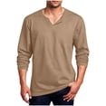 thumbnail image 1 of OGLCCG Men's and Big Men's Long Sleeve Shirts Casual V-Neck Athletic T Shirts Solid Color Basic Stretch Tee Shirts M-5XL, 1 of 5