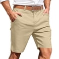 thumbnail image 1 of OGLCCG Mens Casual Shorts Button Zip Straight Leg Athletic Waist Shorts Solid Color Summer Beach Shorts with Pockets,L,Beige, 1 of 8