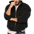 thumbnail image 1 of OGLCCG Mens Fluffy Fuzzy Jacket Plush Fleece Casual Winter Stand Collar Zip up Sherpa Outwear Cardigan Coat, 1 of 5