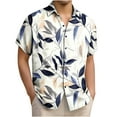 thumbnail image 1 of OGLCCG Mens Hawaiian Shirt Lapel Collar Short Sleeve Floral Printed Button Down Shirts Outdoor Tropical Summer Beach Shirts S-3XL, 1 of 5