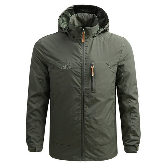 OGLCCG Mens Lightweight Windbreaker Waterproof Rain Jacket Full Zip Up Hooded Jacket Outdoor Hiking Cycling Raincoat(Big & Tall)