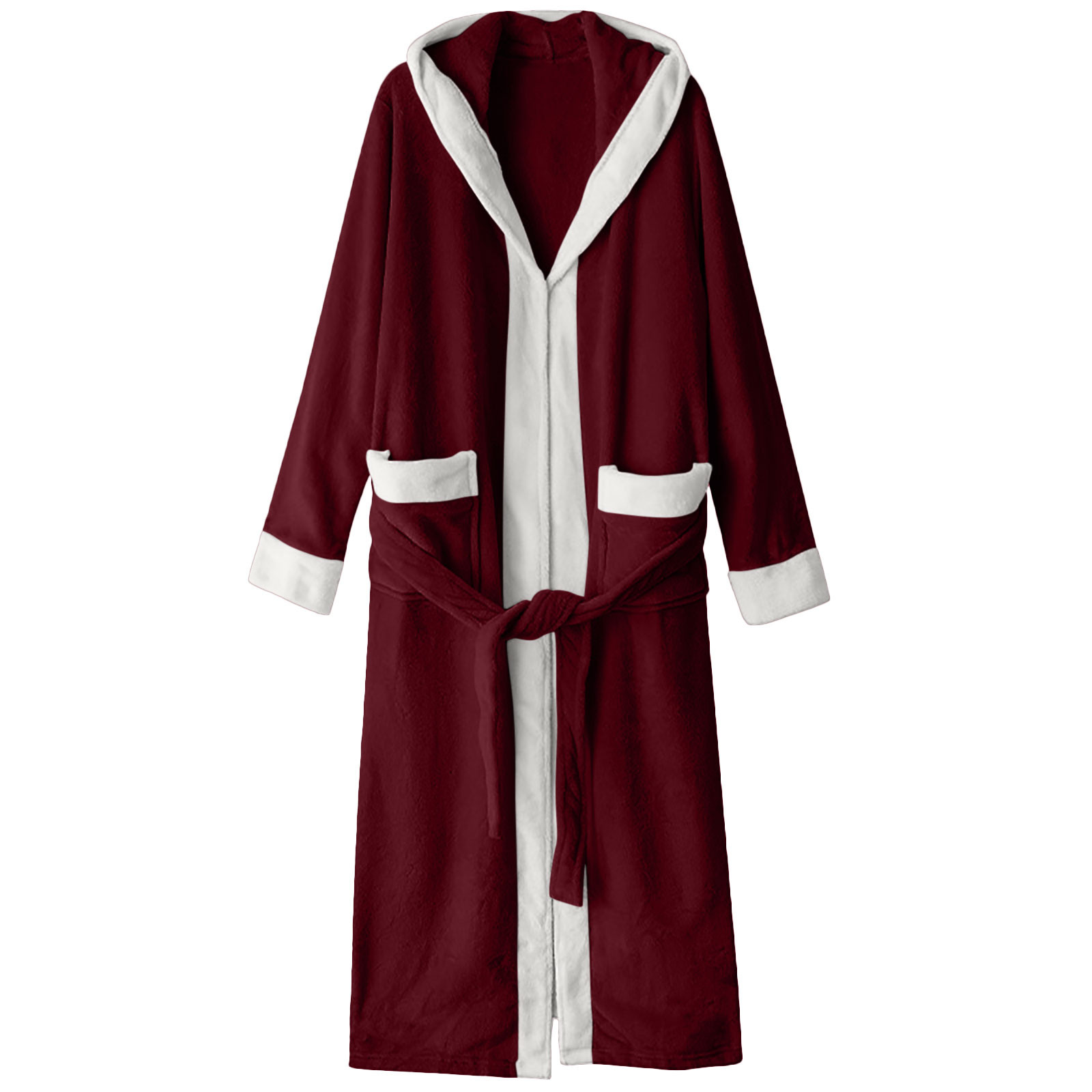 OGLCCG Mens Long Robes with Hood Full Length Hooded Bathrobe Soft Warm