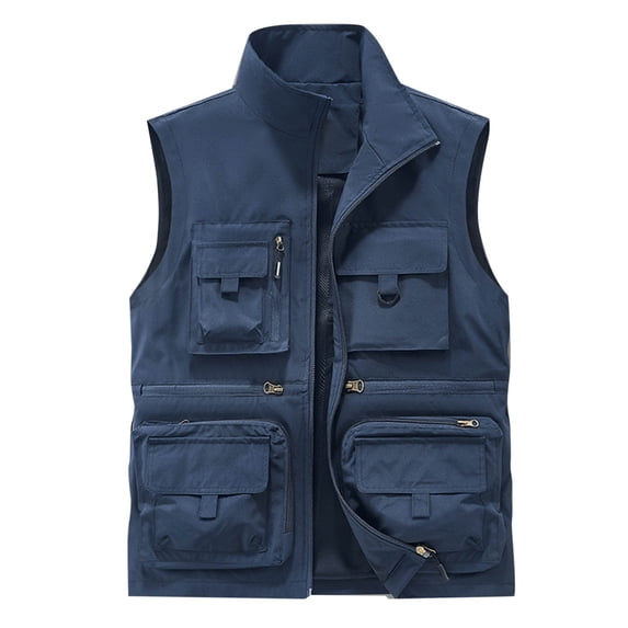OGLCCG Mens Mesh Vest Casual Outdoor Work Photo Sleeveless Cargo Vest for Hiking Travel Lightweight Softshell Jacket with Pocklets
