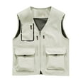 thumbnail image 1 of OGLCCG Mens Mesh Vest Casual Outdoor Work Safari Fishing Travel Photo Vest with Pockets Lightweight V Neck Softshell Cargo Vest, 1 of 3