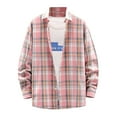 thumbnail image 1 of OGLCCG Mens Plaid Shirt Oversized Long Sleeves Classic Flannel Shirt Casual Regular Fit Button Down Shirt Jacket Tops, 1 of 4