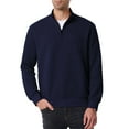 thumbnail image 1 of OGLCCG Mens Quarter Zip Pullover Sweatshirt 1/4 Quilted Long Sleeve Mock Neck Pullovers with Pocket Casual Solid Color Sweater,XL,Navy, 1 of 5