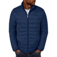 thumbnail image 1 of OGLCCG Mens Quilted Puffer Jacket Stand Collar Full Zip Casual Warm Lightweight Down Jacket with Pockets Solid Color Winter Coat for Men, 1 of 5