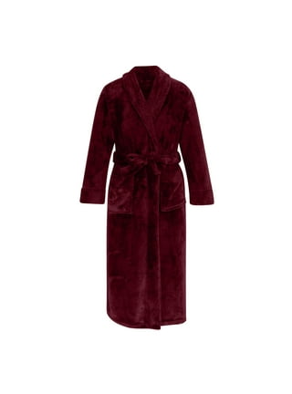 Ross Michaels Mens Robe with Hood - Soft Warm 320 GSM Mid Length Bathrobe -  Plush Shawl Collar Fleece Bath Robes for Men (Grey, Small-Medium) 
