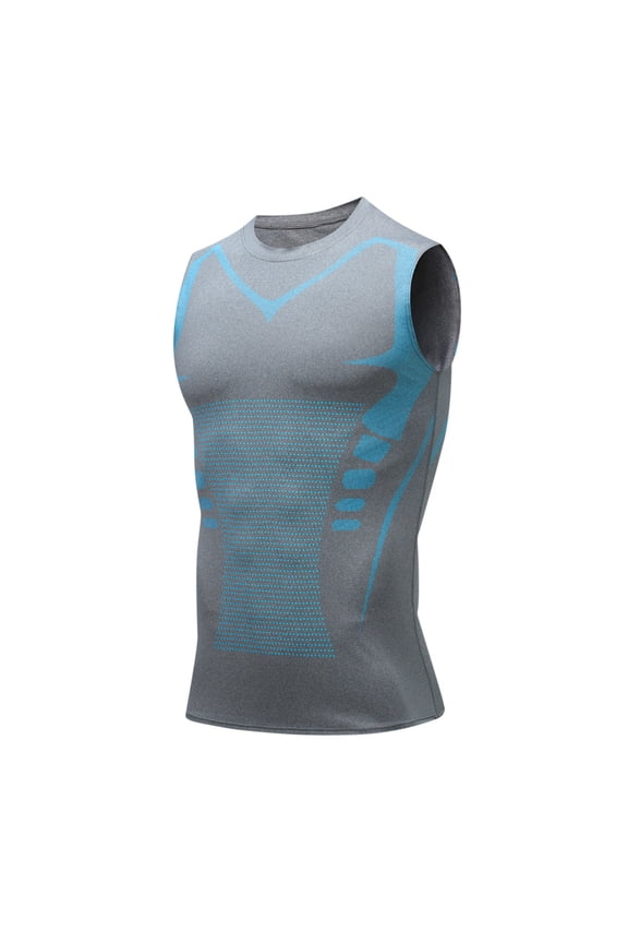 Mens Slimming Undershirt Body Shaper Gynecomastia Compression Shirts Summer Ionic Shaping Vest for Men
