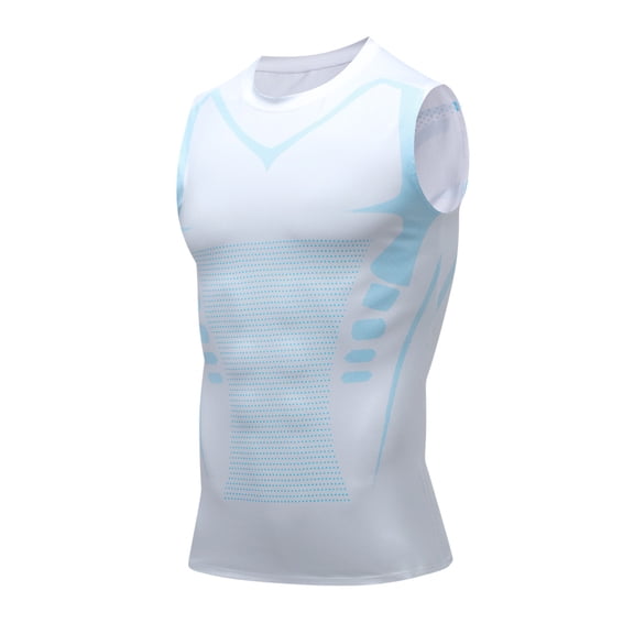 OGLCCG Mens Slimming Undershirt Body Shaper Gynecomastia Compression Shirts Summer Ionic Shaping Vest for Men