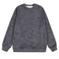 thumbnail image 1 of OGLCCG Mens Tie Dye Cotton Sweatshirt Long Sleeve Crewneck Oversized Sweatshirt Casual Loose Fit Fall Winter Basic Pullover Tops,XXXXXL,Dark Gray, 1 of 3