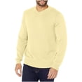 thumbnail image 1 of OGLCCG Mens V Neck Sweater Casual Soft Thermal Knitted Pullover Sweaters Solid Color Lightweight Fall Winter Warm Sweaters,M,Yellow, 1 of 2