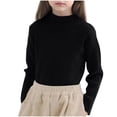 thumbnail image 1 of OGLCCG Mock Turtleneck Sweaters for Girls Ribbed Knit Textured Long Sleeve Chunky Pullover Sweater Solid Soft Stretch Jumper Tops 1-13 Years, 1 of 4