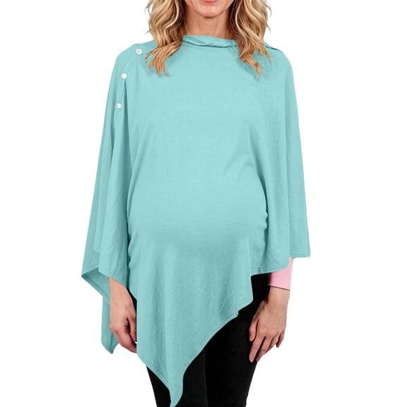 OGLCCG Multi-Use Cotton Nursing Shawl Poncho Adjustable Buttons for Breastfeeding Protection Nursing Cover Lightweight Knit Scarf With Buttons