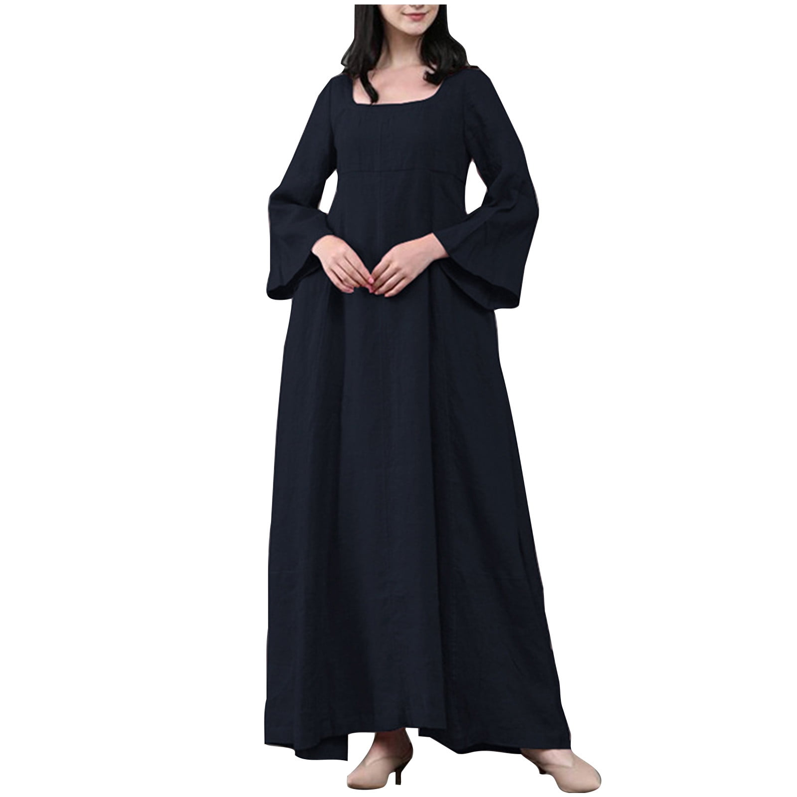 OGLCCG Muslim Linen Dresses for Women, One-Piece Long Sleeve Islamic Prayer  Dress Kaftan Abaya Dress Middle East Arabian Maxi Dress - Walmart Business  Supplies