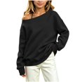 thumbnail image 1 of OGLCCG Off The Shoulder Sweatshirt Tween Girls Trendy Asymmetric Neck Hoodies Shirts Long Sleeve Pullover Tops Size 5-15(Black,11-12 Years), 1 of 7