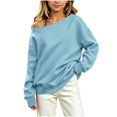 thumbnail image 1 of OGLCCG Off The Shoulder Sweatshirt Tween Girls Trendy Asymmetric Neck Hoodies Shirts Long Sleeve Pullover Tops Size 5-15(Blue,5-6 Years), 1 of 7