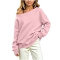 thumbnail image 1 of OGLCCG Off The Shoulder Sweatshirt Tween Girls Trendy Asymmetric Neck Hoodies Shirts Long Sleeve Pullover Tops Size 5-15(Pink,11-12 Years), 1 of 7