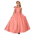 thumbnail image 1 of OGLCCG One Shoulder Flower Girl Dresses for Wedding Satin Prom Dresses Princess A Line Long Formal Evening Gowns with Bow 2-14 Years, 1 of 5