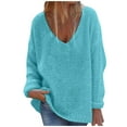 thumbnail image 1 of OGLCCG Oversized Sweaters for Women Deep V-Neck Long Sleeve Loose Knitted Sweater Casual Trendy Pullover Sweater Jumper Women Fall Sweaters, 1 of 5